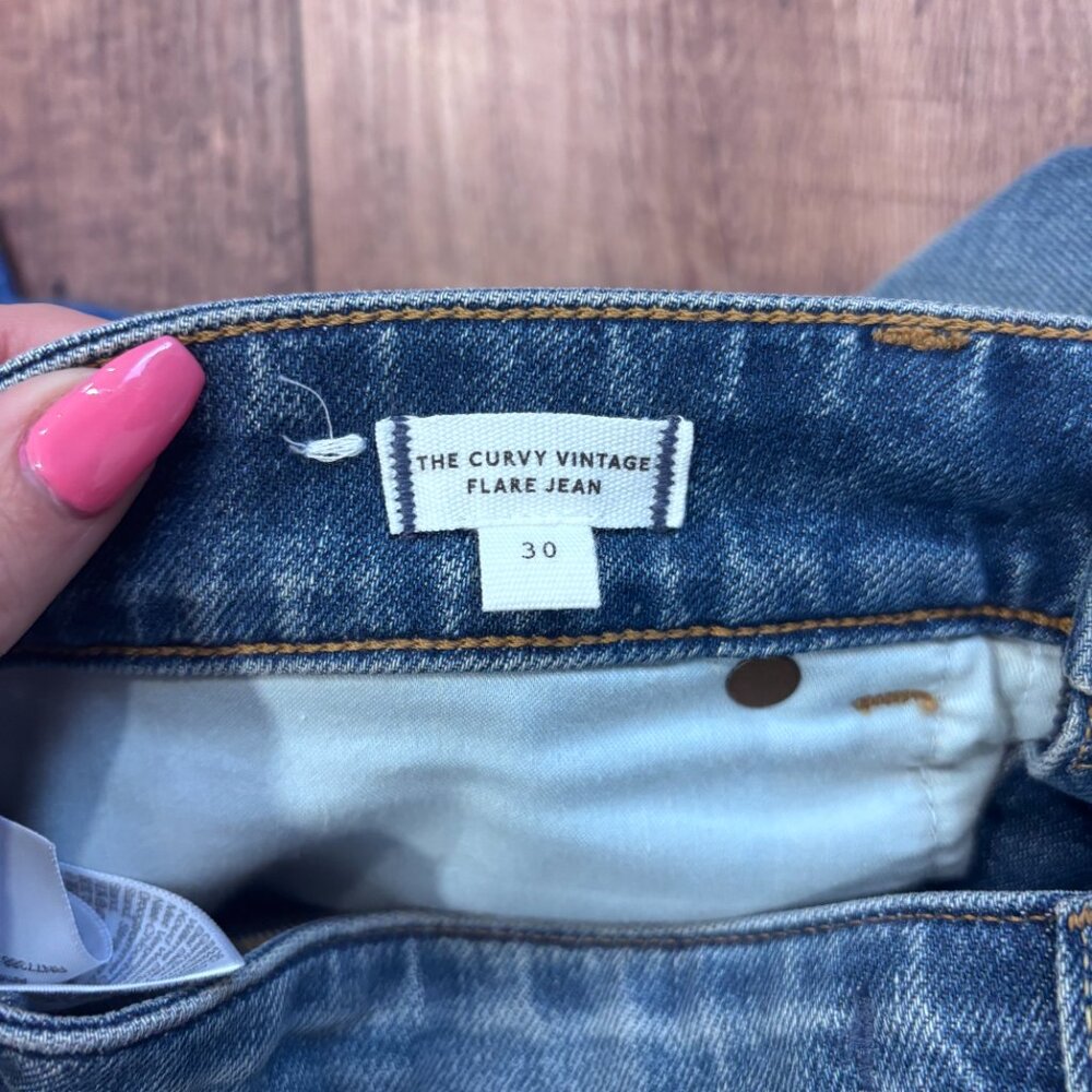 Madewell The Curvy Vintage Flare Jeans High Rise Medium Bouvier Wash Stretch 30 - Picture 7 of 12